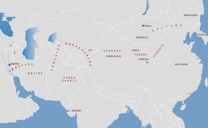 الخريطة الرابعة والعشرين: آسيا الوسطى، بداية القرن العاشر
