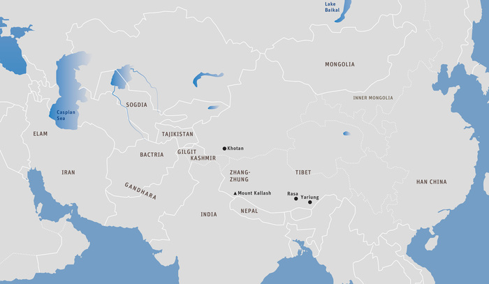 Mapa 9: Tíbet temprano