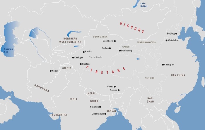 اٹھارواں نقشہ: تبت نویں صدی کےاوائل میں