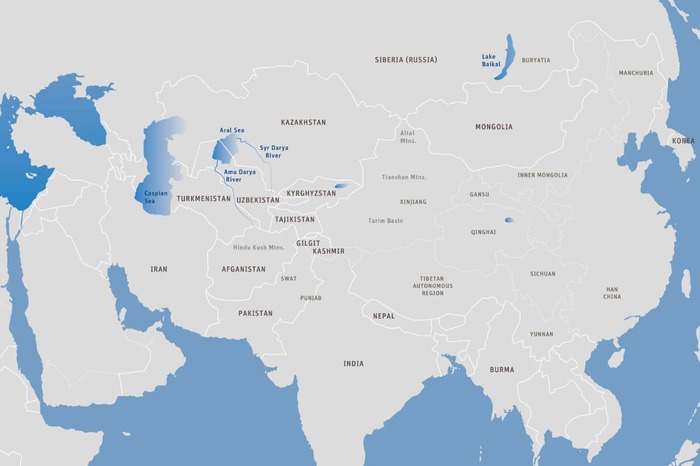 الخريطة الأولى: آسيا الوسطى الحالية
