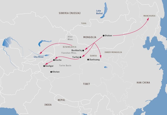 Map 20: Dispersion of the Orkhon Uighurs from Mongolia and Dzungaria