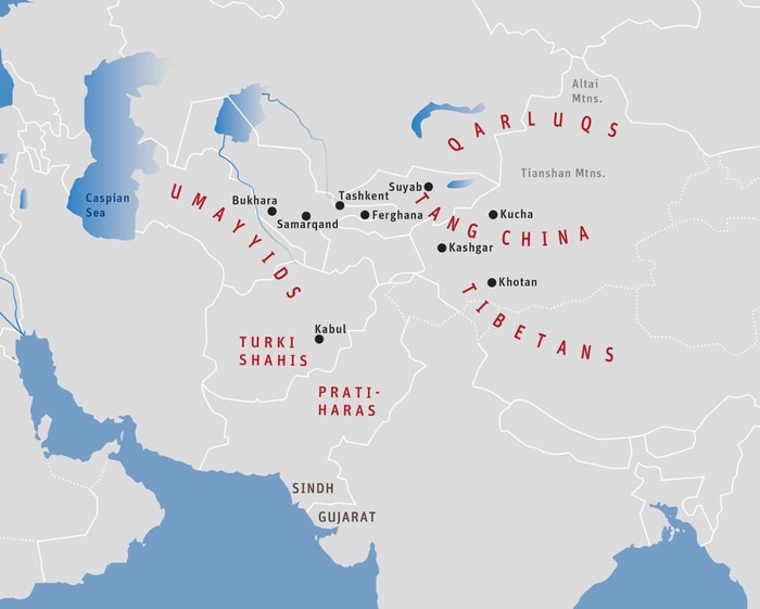 Map 12: Central Asia, Approximately 740 CE