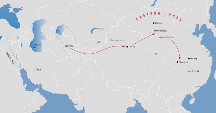 Peta 13: Jalur Migrasi Kaum Sogdiana