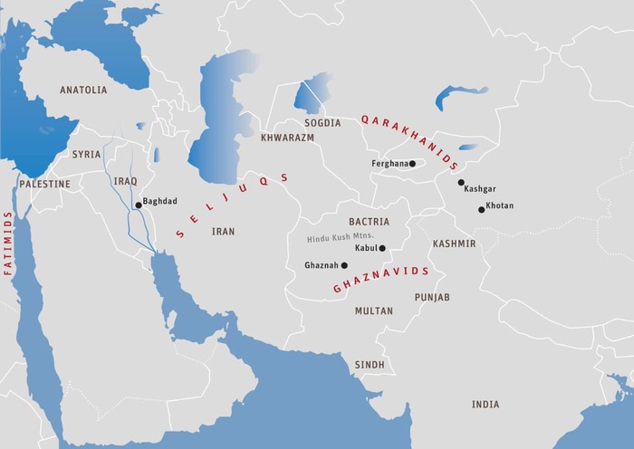 الخريطة الثامنة والعشرين: الإمبراطورية السلجوقية، النصف الثاني من القرن الحادي عشر