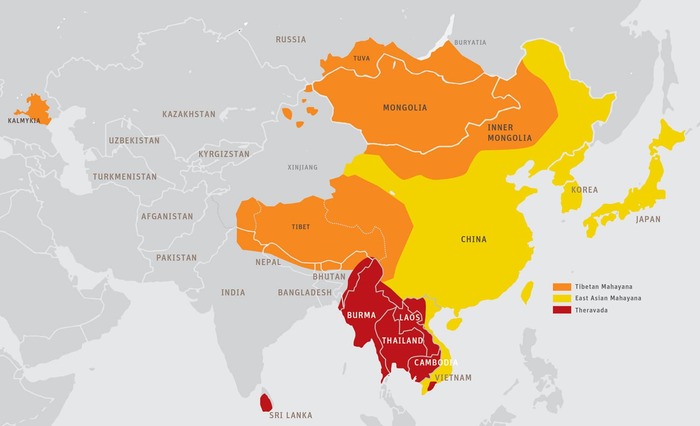 buddhism religion map